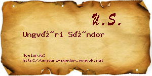 Ungvári Sándor névjegykártya